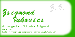 zsigmond vukovics business card